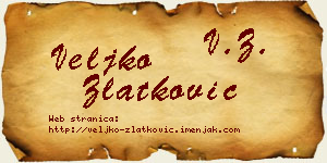 Veljko Zlatković vizit kartica